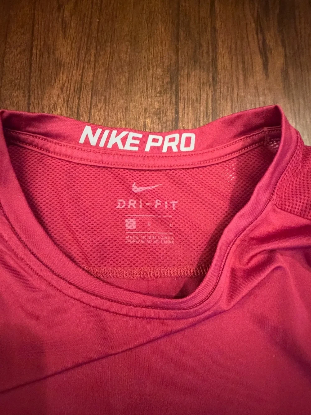 Nike Pro Men's Burgundy Compression Activewear Shirt Gym, Sporty, Size Large